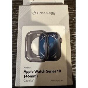 New Caseoloby Apple Watch Series 10 46mm Capella Case Clear Black